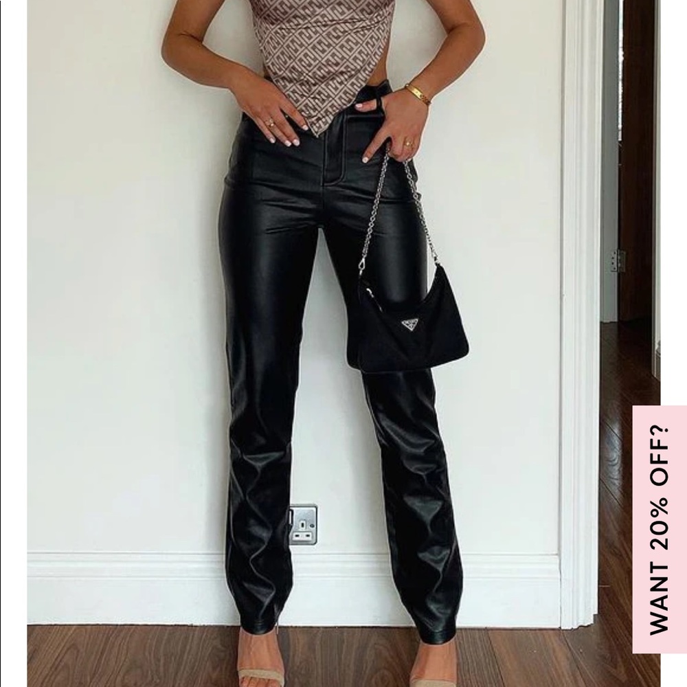 Faux leather pants